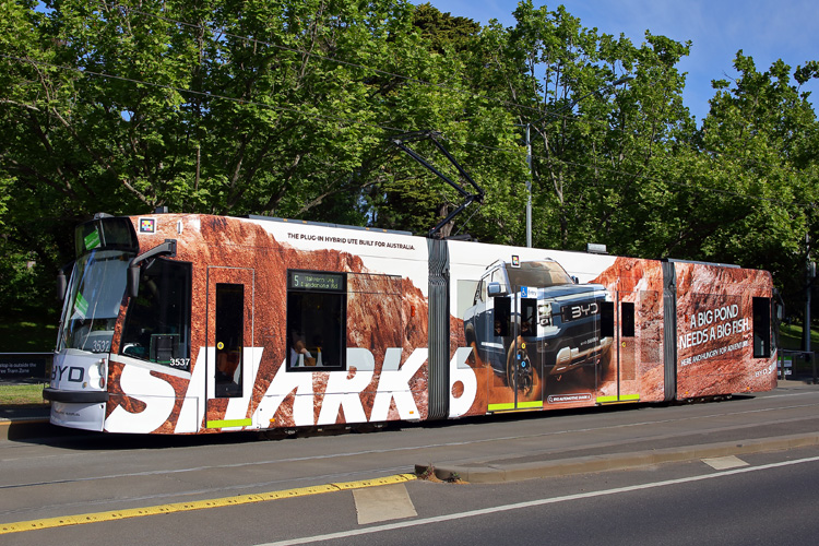 BYD Shark 6 tram wrap